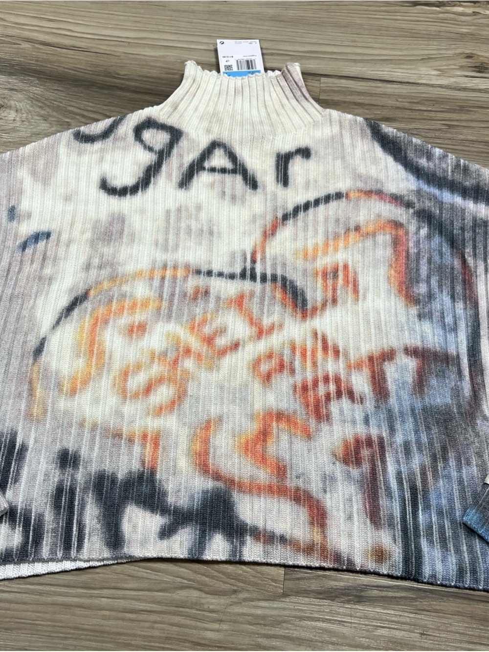 Nike Air Jordan Graffiti Sweater Loose Fit Cream Women Medium HV0298-901 $110